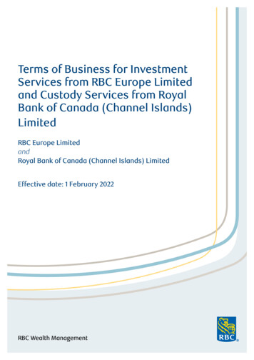 Terms Of Business For Investment Services From . - RBC Wealth Management