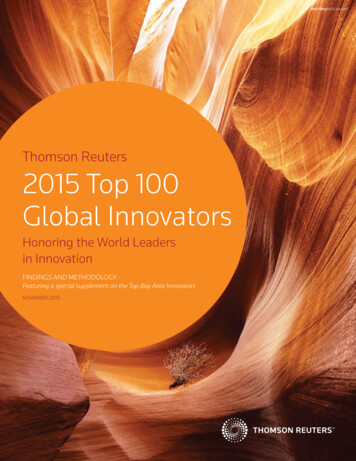 Thomson Reuters 2015 Top 100 Global Innovators