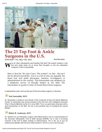 The 23 Top Foot & Ankle Surgeons In The U.S.