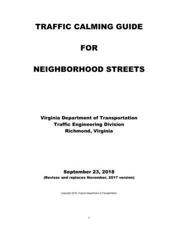 Traffic Calming Guide For Neighborhood Streets