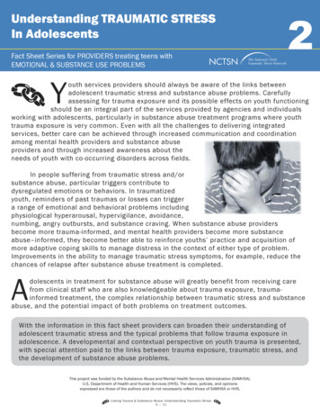 Understanding Traumatic Stress In Adolescents Fact Sheet