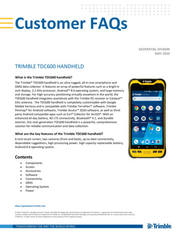 Trimble TDC600 Customer FAQs - Seiler Geo