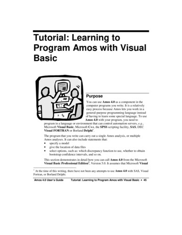 Tutorial: Learning To Program Amos With Visual Basic