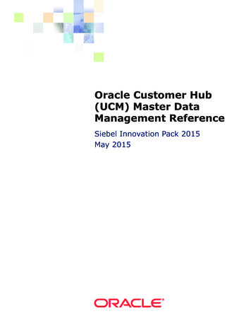 Oracle Customer Hub (UCM) Master Data Management Reference