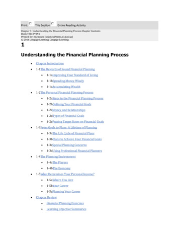 Understanding The Financial Planning Process - Weebly