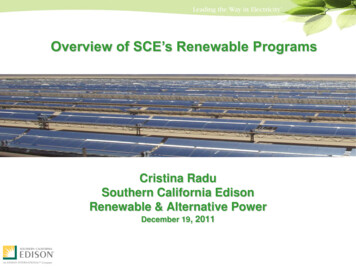 Overview Of SCE‟s Renewable Programs - Energy.gov
