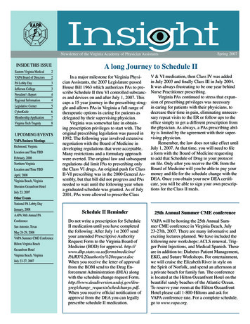Newsletter Of The Virginia Academy Of Physician Assistants Spring 2007