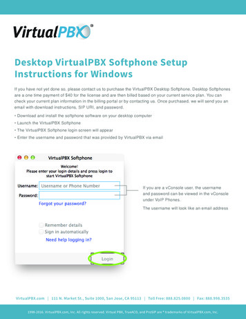 Desktop VirtualPBX Softphone Setup Instructions For Windows