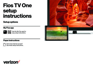Fios TV One Setup Instructions For Ethernet - Verizon