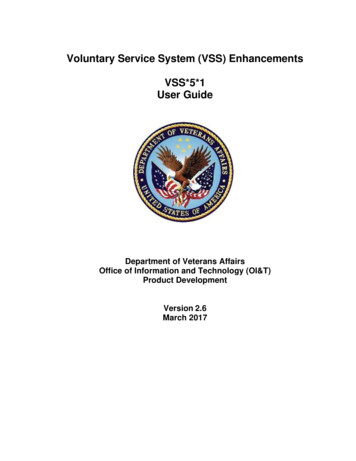 Voluntary Service System (VSS) Enhancements VSS*5*1 User Guide