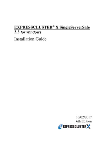 EXPRESSCLUSTER X SingleServerSafe 3.3 For Windows Installation Guide