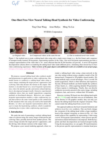 One-Shot Free-View Neural Talking-Head Synthesis For Video Conferencing