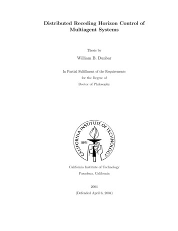Distributed Receding Horizon Control Of Multiagent Systems