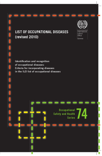 LIST OF OCCUPATIONAL DISEASES - International Labour Organization