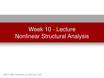 Week 10 - Lecture Nonlinear Structural Analysis