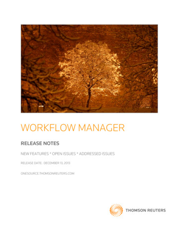 WorkFlow Manager Release Notes - Thomson Reuters