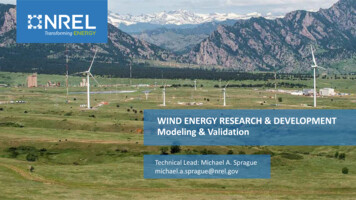 WIND ENERGY RESEARCH & DEVELOPMENT - Modeling & Validation