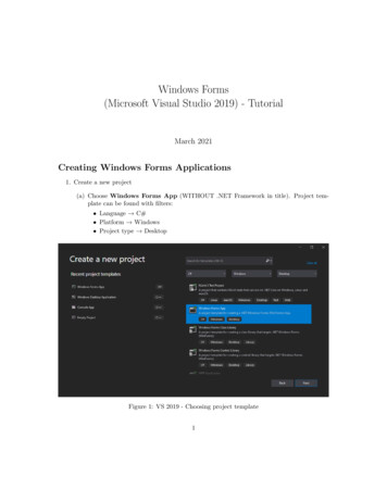 Windows Forms (Microsoft Visual Studio 2019) - Tutorial