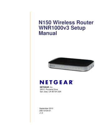 N150 Wireless Router WNR1000v3 Setup Manual - Netgear