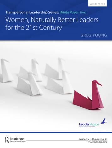 Transpersonal Leadership Series: White Paper Two Women . - Routledge