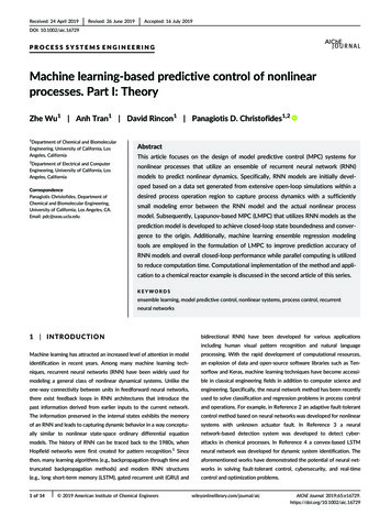 Machine Learning-Based Predictive Control Of Nonlinear Processes. Part .