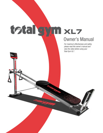 Owner's Manual - Total Gym Home Gyms & Exercise Machines
