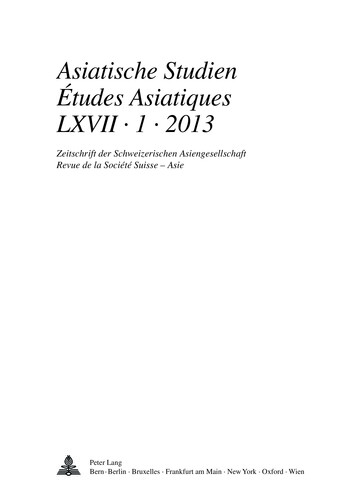 Asiatische Studien Études Asiatiques LXVII · 1 · 2013