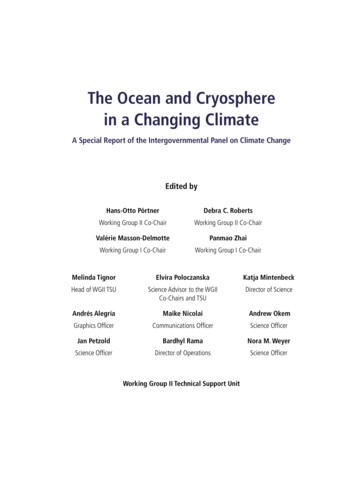 The Ocean And Cryosphere In A Changing Climate