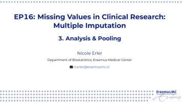 EP16: Missing Values In Clinical Research: Multiple Imputation - 3 .