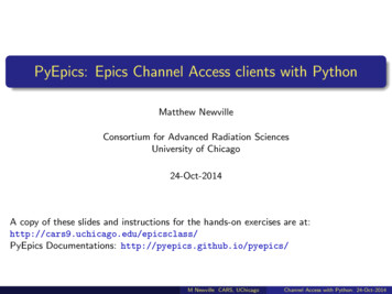 PyEpics: Epics Channel Access Clients With Python
