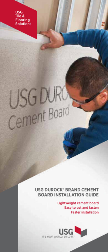 USG Durock Brand Cement Board Installation Guide (English) - Lowe's