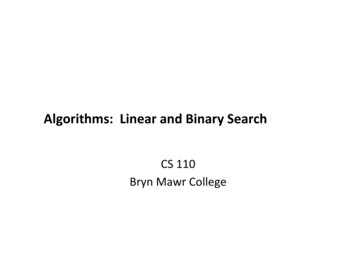 Algorithms:,,Linear,and,Binary,Search, - Bryn Mawr