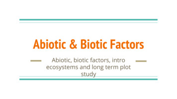 Abiotic & Biotic Factors - Snoqualmie Valley School District