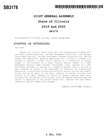 Introduced 2/11/2020, By Sen. Steve Stadelman - Illinois General Assembly