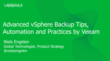 Advanced VSphere Backup Tips, Automation And Practices By Veeam