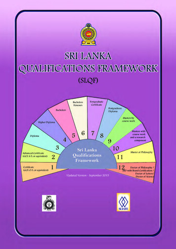 SRI LANKA QUALIFICATIONS FRAMEWORK - Ac