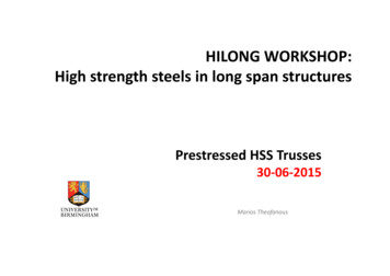 HILONG WORKSHOP: Strength Steels In Long Span Structures