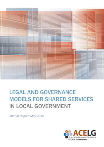 Legal And Governance Models For Shared Services