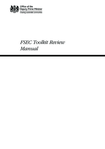 FSEC Toolkit Review Manual - GOV.UK