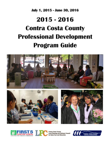 July 1, 2015 - June 30, 2016 2015 - 2016 Contra Costa County .