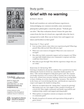 Study Guide Grief With No Warning - Microsoft