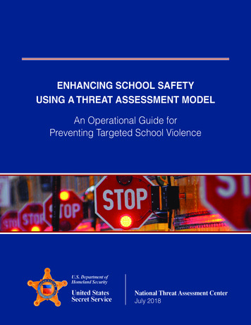 Enhancing School Safety Using A Threat Assessment Model