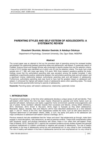 Parenting Styles And Self-esteem Of Adolescents: A Systematic Review