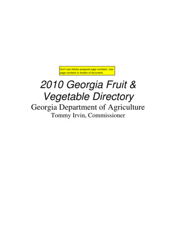 2010 Georgia Fruit & Vegetable Directory