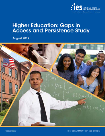 Higher Education: Gaps In Access And Persistence Study