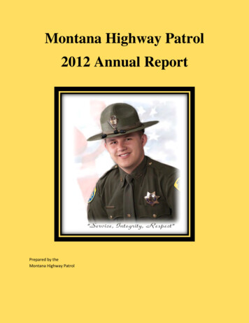 Montana Highway Patrol 2012 Annual Report - Dojmt.gov