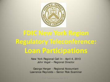 FDIC New York Region Regulatory Teleconference: Loan Participations