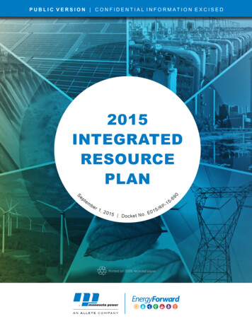 2015 INTEGRATED RESOURCE PLAN - MNPower 