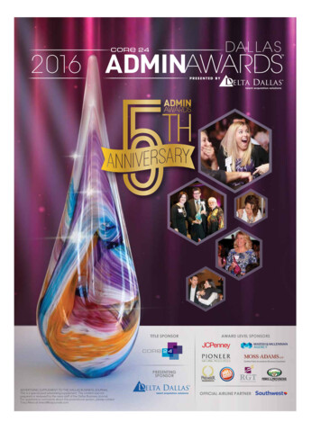 2016 - Admin Awards