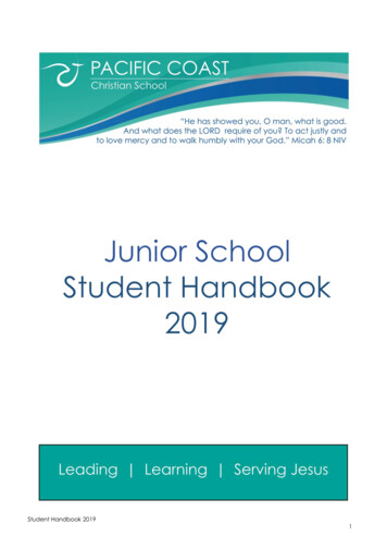 Junior School Student Handbook 2019 - Pacific Coast Christian School